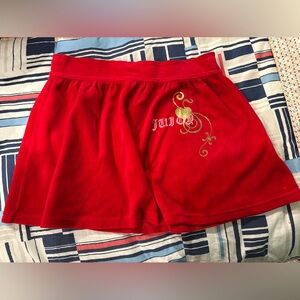 New vintage Juicy Couture beautiful Red velour skirt size 8 girls